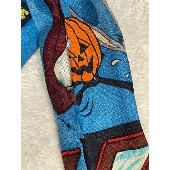 Looney Tunes Halloween Tie Daffy Duck Elmer Fudd Bugs Bunny Korea 100% Silk - Picture 9 of 9